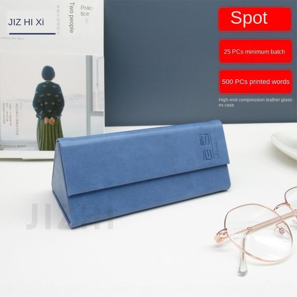 

folding blue triangle sun box small case glasses case clear glasses box ins creative