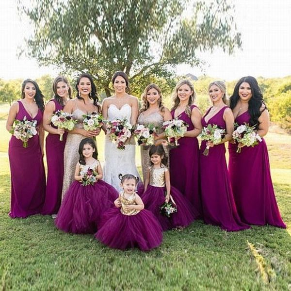 Симпатичный фиолетовый с золотыми блестками пышные цветочные платья для девочек Драгоценный шейный слой из тюля Юбка для выпускного бала для детей Вечернее платье принцессы для малышей Z14