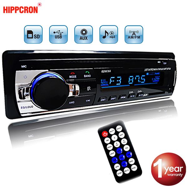

hippcron car radio stereo mp3 player digital bluetooth 60wx4 fm audio music usb / sd with in dash aux input