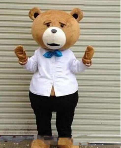 

2019 mascot costume ted bear movie character, Red;yellow