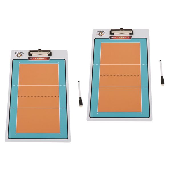 

2 pack portable volleyball coaches board clipboard - multipurpose dry erase coaching writing boards, training equipment