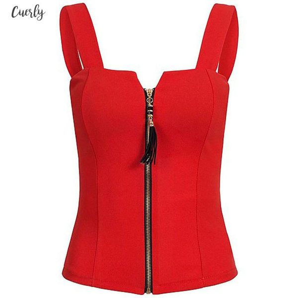

womens clothing summer womens fashion sleeveless blouse tank zipper elegant slim fit bandage shirt, White