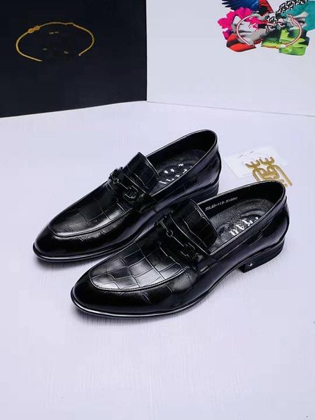 

men's leather of england man and a pedal metal buckles oxfords business casual mens dressing shoes loafers the designer men's shoe, Black