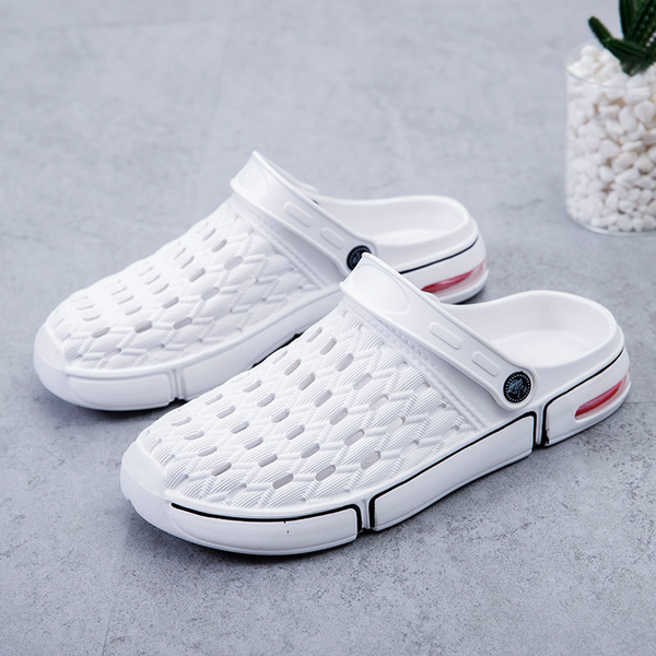 

men women slipper sandal holefemale+shoes slippers sandals women 2020 beach female women's man's shoes couple air cushion, Black