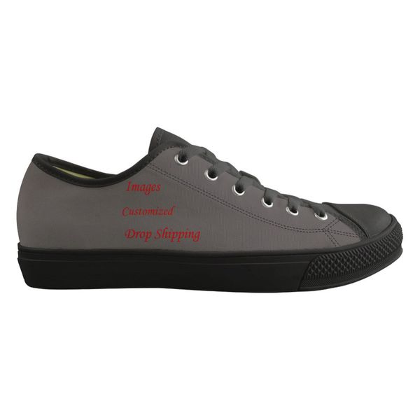 

customized men's sneakers classic low style custom images or logo canvas men vulcanize shoes flats casual lace up spring shoes, Black