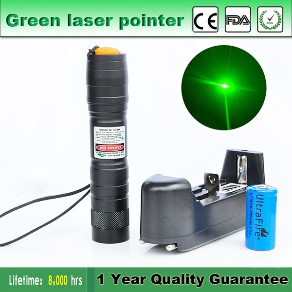 

10 mile astronomy 5mw green laser pointer tactical pen 16340 battery charger adjustable visible beam