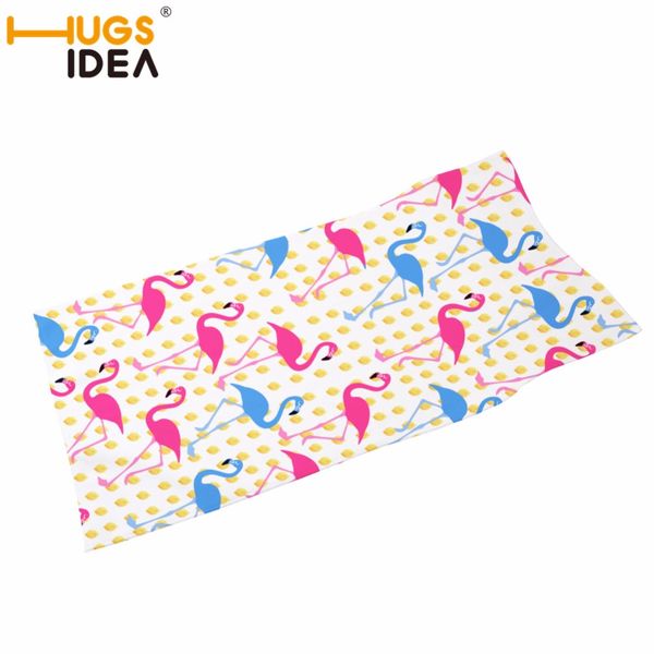 

hugsidea cute flamingos pattern print cotton soft towel household face towel hair sport gym rectangle 35*75cm