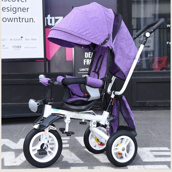

children's tricycle four-in-one folding car can lie down baby stroller baby trolley bicycle