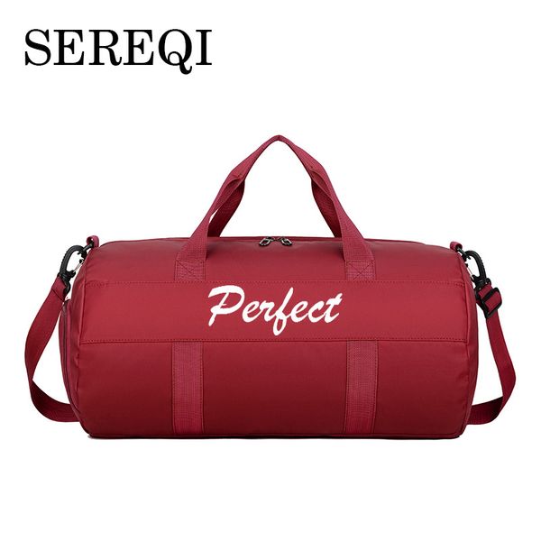 

sereqi wear-resistant waterproof travel bag travel dry and wet separation sports bag portable gym with shoe