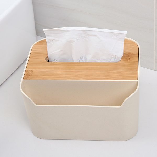 

desktissue box removable plastic holder cover with compartment for home office bathroom bedroom storage tissue