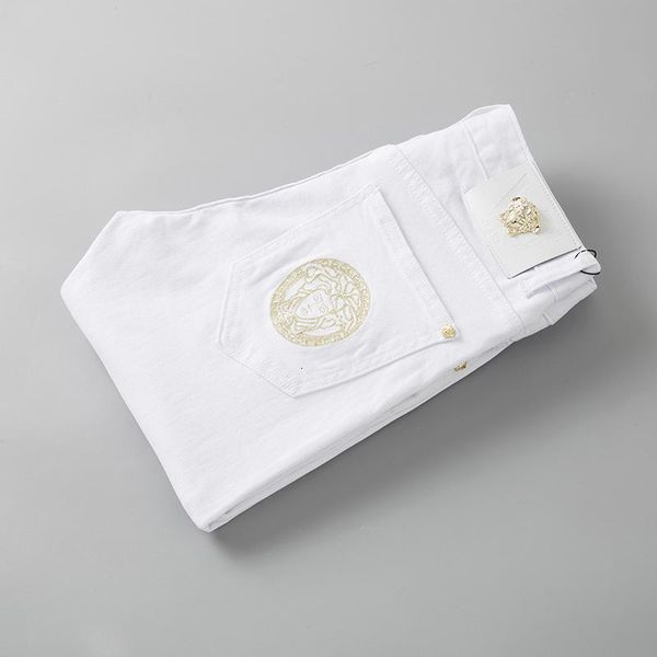 

men's jeans autumn and winter fashionable embroidery trousers perfect quality and comfortable pants original design, Blue