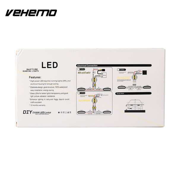 

2pcs black led car auto van hawkeye day driving reversing light lamp bulb