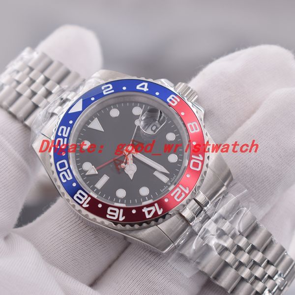 

reloj de lujo automatic watch cerachrom red blue two-tone ceramic bezel watches gmt sapphire surface 126710 wristwatch, Slivery;brown