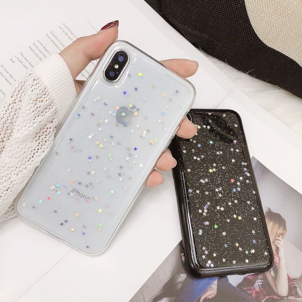 

Роскошные Glitte Bling телефон чехол для iPhone 11 про макс XS MAX XR X Star Bling прозрачный корпус S
