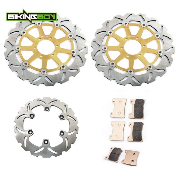 

bikingboy yzf 600 r thunder cat 95 96 tdm 850 91-01 00 98 trx 850 96-99 fzr 600 90-99 front rear brake discs rotors disks + pads