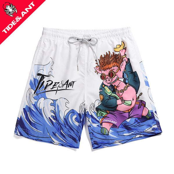 

fashion 3d printed fortune pig shorts lovers beach pants mens quick drying seaside spring holiday swimming trunks fashion, Black
