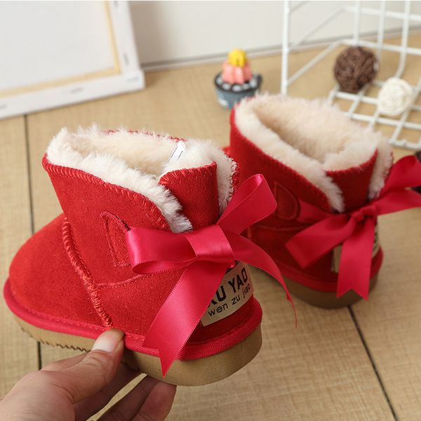 

kids shoes genuine leather ankle boots for children designer snow boots childrens booties boys boots with box botas winter, Black