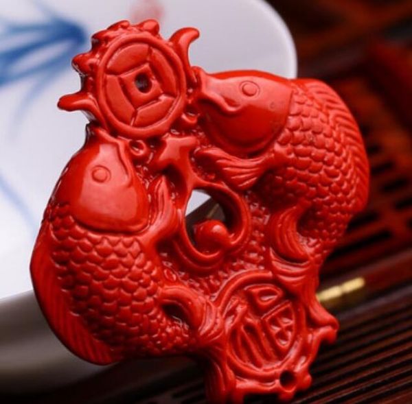 

тайвань киноварь двойной рыбы кулон ожерелье лет больше, чем перечисленные нефрит бао пинган мужчины и женщины ювелирные изделия аксессуары, Silver