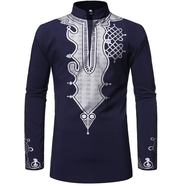 

длинные рубашки мужчины с длинным рукавом горячего тиснения печати воротник стойка пуловер ретро старинные человек вскользь longt рубашки св, White;black