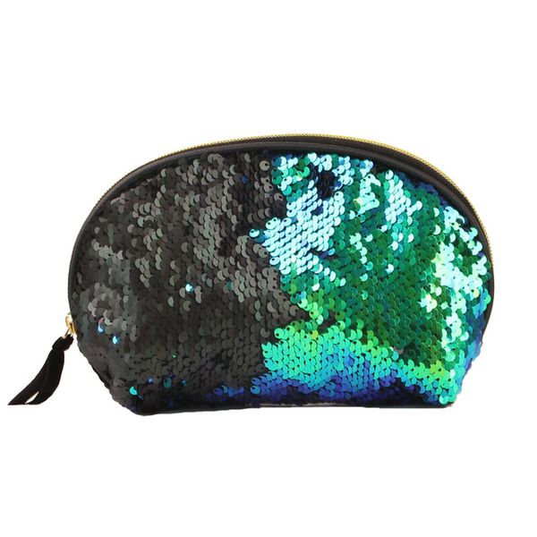 

sequins cosmetic bag hand holding dinner bag mermaid double color sequins handbag outdoor purse girls makeup
