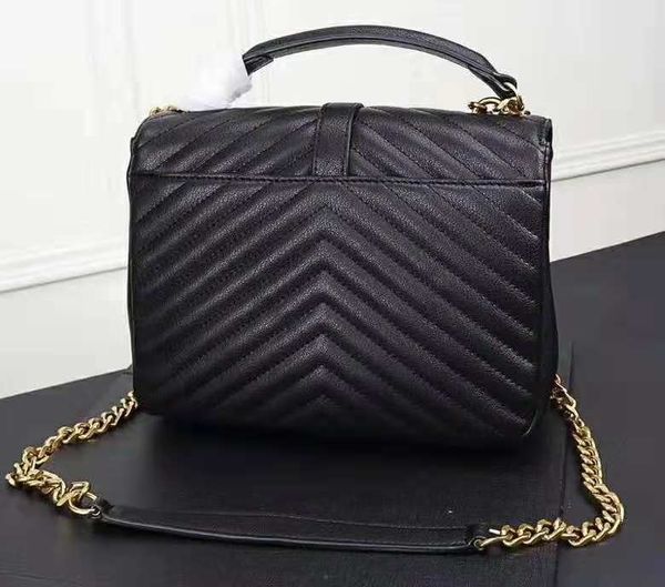 

Shippingfa hion leather gold chain golden lock pendant genuine leather luxury de igner handbag women houlder bag