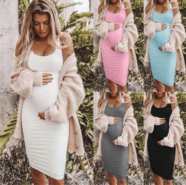 

dresses fashion spaghetti strap bodycon dress casual solid color crew neck women plus size dress summer sleeveless maternity, Black;gray