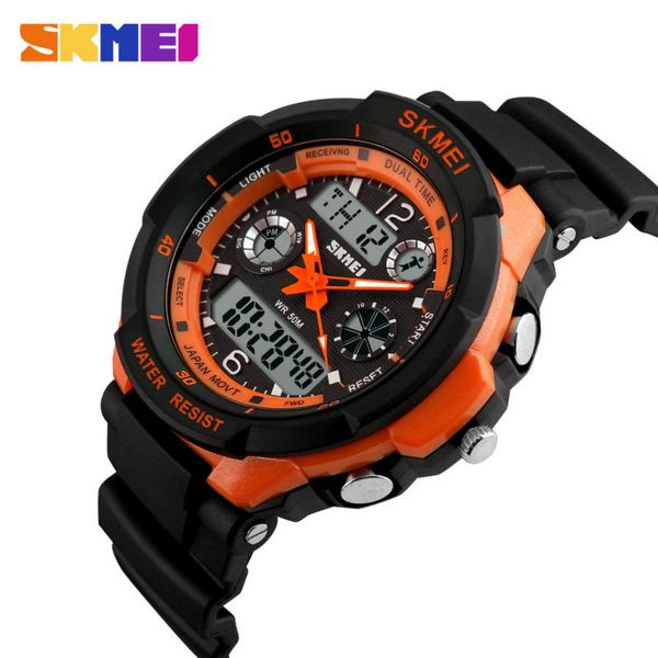 

skmei luxury brand sports watches shock resistant men led watch military digital quartz wristwatches relogio masculino 0931 ly191213, Slivery;brown