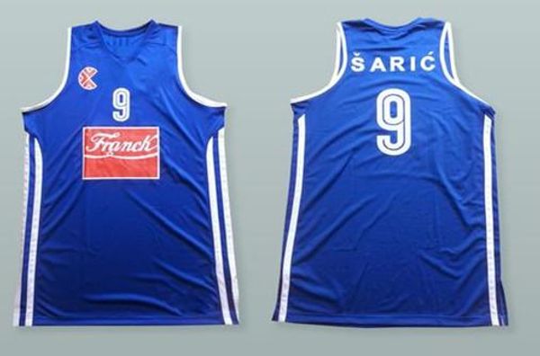 

9 dario saric franch basketball jersey men's sewn stitched custom any number and name jerseys xs-6xl vest jerseys ncaa, Black;blue