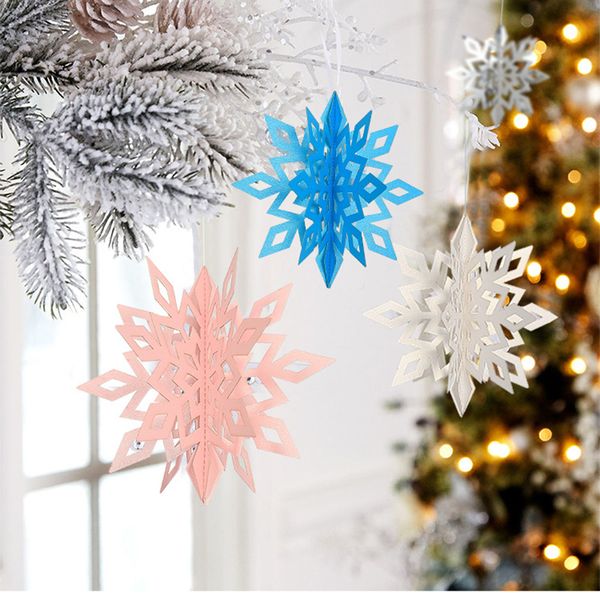 

6pcs christmas snowflake snowflake hanging ornaments beautiful 3d paper home decor wedding wall hangings shop