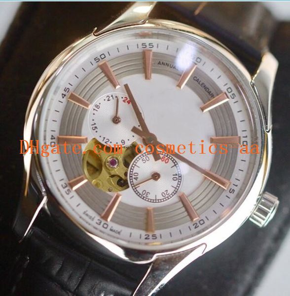 

new version 2 style luxury watch flywheel dial 40mm leather strap automatic mens fashion men watches ing, Slivery;brown