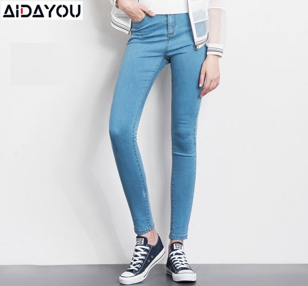 

женская push up джинсы синие джинсы с высокой талией плюс размер 5xl bulifting вскользь джинсовые штаны good эластичный эластичный ouc704, Blue