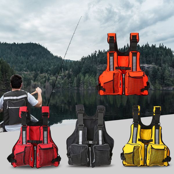 

life jacket solid men women adjustable waterproof buoyancy aid nylon fishing vests sailing fishing kayak life vest