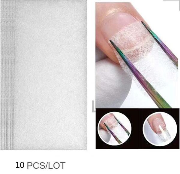 

10pcs набор высокого качества silk стекловолокно ногти акриловых волокон форма советы удлинитель стекло ногти расширение волокно наклейка но