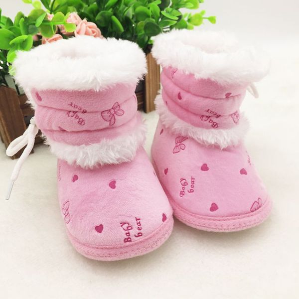 Newborn Baby Boys Girls Snow Shoes Winter Soft Sole Prewalker Crib Plush Boots