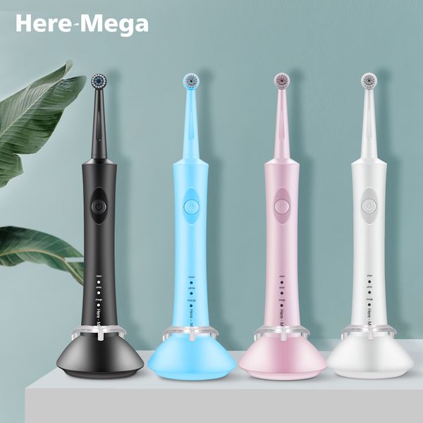 

here mega rotary electric toothbrush automatic toothbrush usb charging rotating toothbrush heads replaceable whitening r02