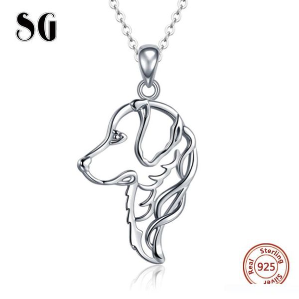 

горячая продажа животных коллекция 925 sterling silver симпатичные золотой ritriever ожерелья подарок для лучшего друга ювелирные изделия ст