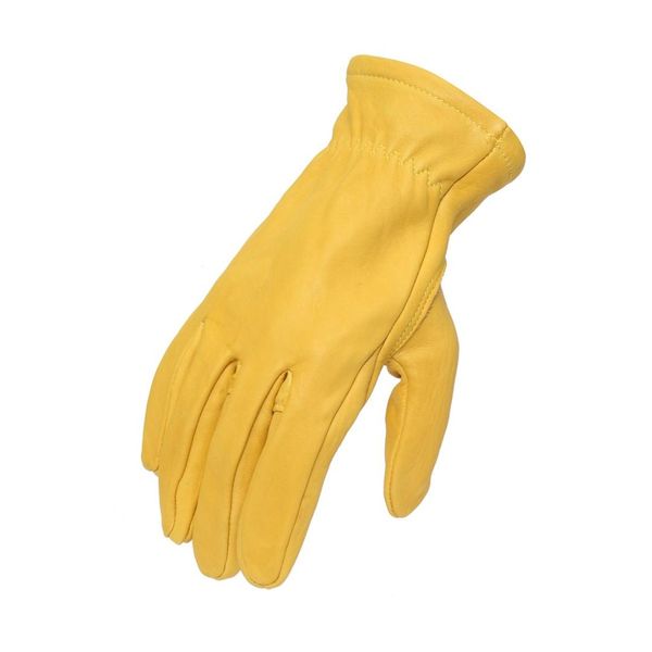 

1 pair vintage leather motorcycle bicycle gloves yellow universal anti-slip scooter work hunting full finger gloves m l xl xxl, Black