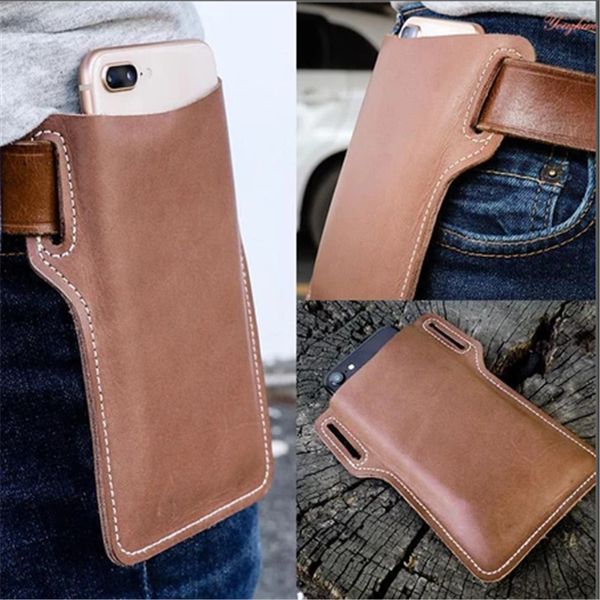 

men cellphone loop holster case belt waist bag props leather purse phone wallet case mobile phone bag outdoor tool belt