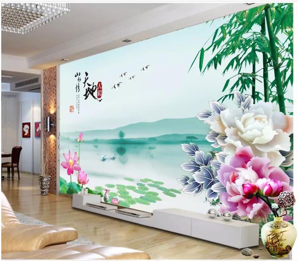 Пользовательские крупномасштабные фрески 3d фото обои небо и земля и пейзаж картины гостиная телевизор фон стены украшения дома