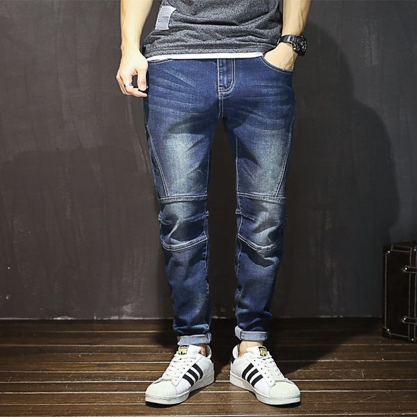 

2019 popular fashion blue jeans new design streetwear cowboys man stretch jean psmj17