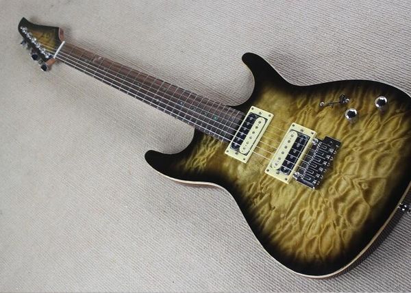 

modern24 маленький двойной электрогитара с облаком рисунком шпона черный круг желтый палисандровой накладкой, бесплатная доставка