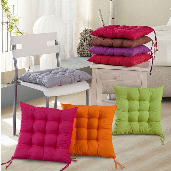 

seat pad 40cm tie on seat pads chair pad cushion home decor for garden office patio orange/ gray/ coffee/ green/ purple/ red