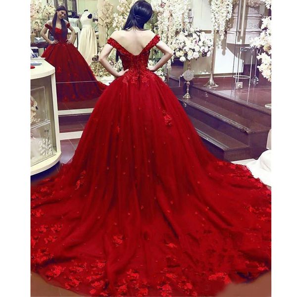 

fashion sweet 16 quinceanera dress ball gown lace 3d floral appliques beaded masquerade puffy long prom evening formal wear vestidos, Blue;red