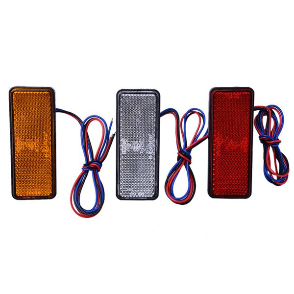 

universal led motorcycle rectangle reflector tail light motorbike scooter brake turn signal lamp