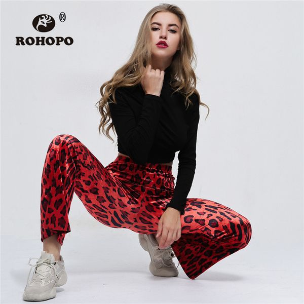 

rohopo women hip hop cargo pant hollow out thigh belted streetwear pockets pant buckle chic boyfriend patchwork pants, Black;white