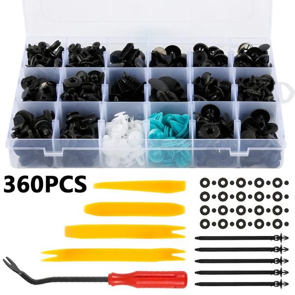 

car body push retainer pin rivet fasteners trim moulding clip expansion screws kit with tool screwdriver bumper fixed clip