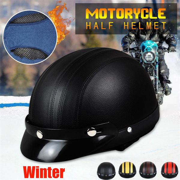 

motorcycle half face helmet baseball cap style breathable electric bike scooter motocross outdoor racing helmet winter warm