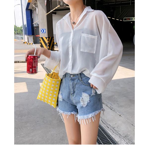 

womens designer casual sunscreen clothing long sleeve womens mid-length fashion harajuku style loose coat shirt casula outer blouse, Black;brown