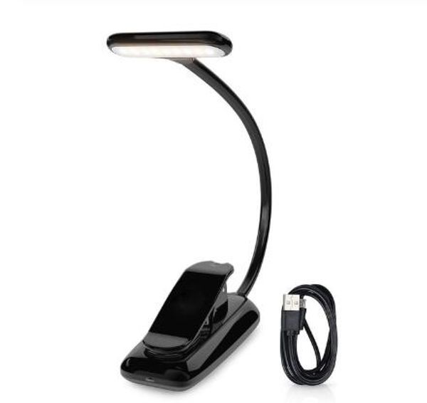 Перезаряжаемые светодиодные USB Book Book Light Head Light Givible Book Lamp Timmer Clip Clip School Fample для ноутбука для ноутбука компьютеров