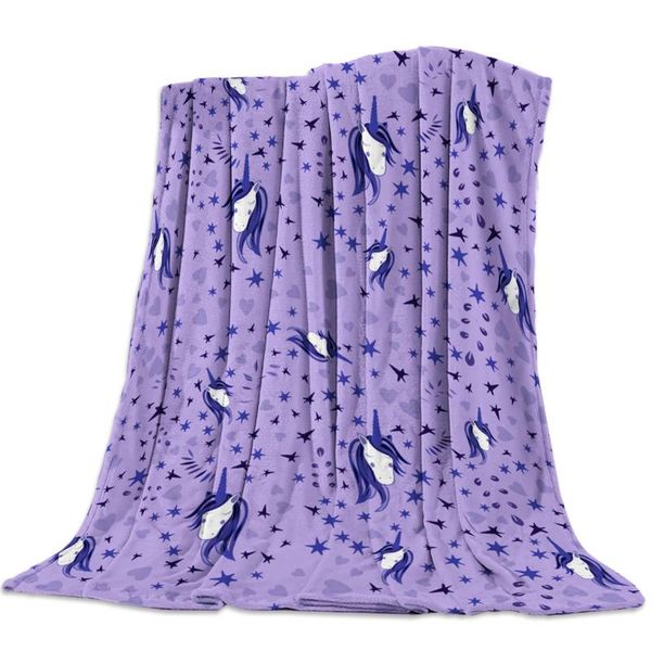 

персонализированные одеяло домашний текстиль фиолетовый единорог и star фланель weighted одеяло теплый мягкий бросьте диван-кровать путешест